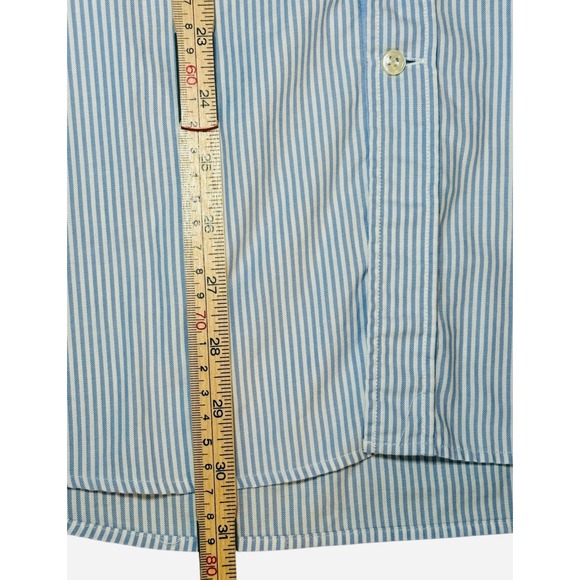 Paul & Shark Yachting Mens Large Blue Striped Button Down Shirt Flip Cuffs L/S - Picture 9 of 9